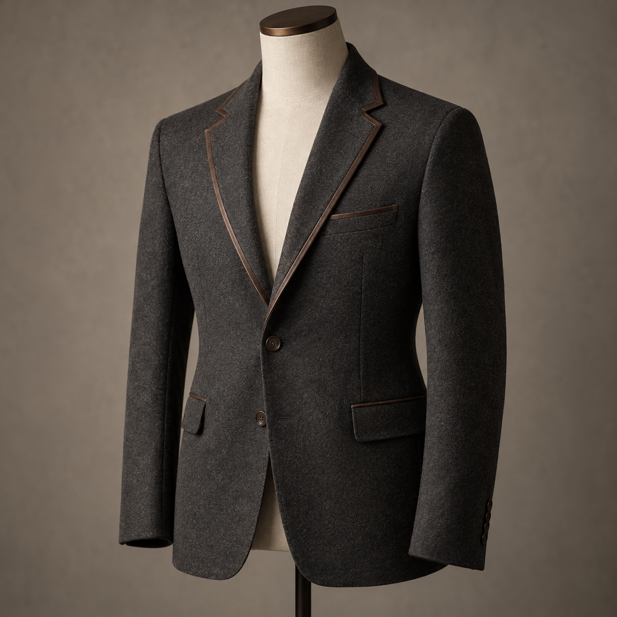 Leather-trim Blazer