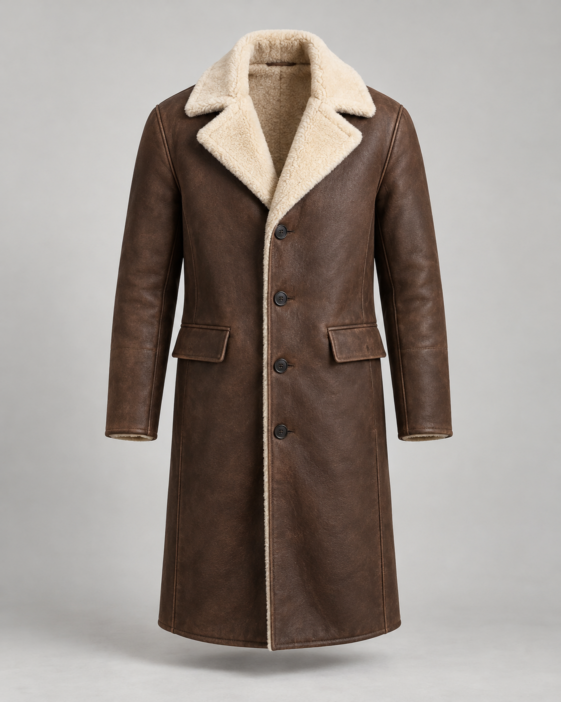 Chestnut Shearling Overcoat